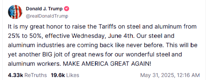 Trump Raises Tariffs on Steel.